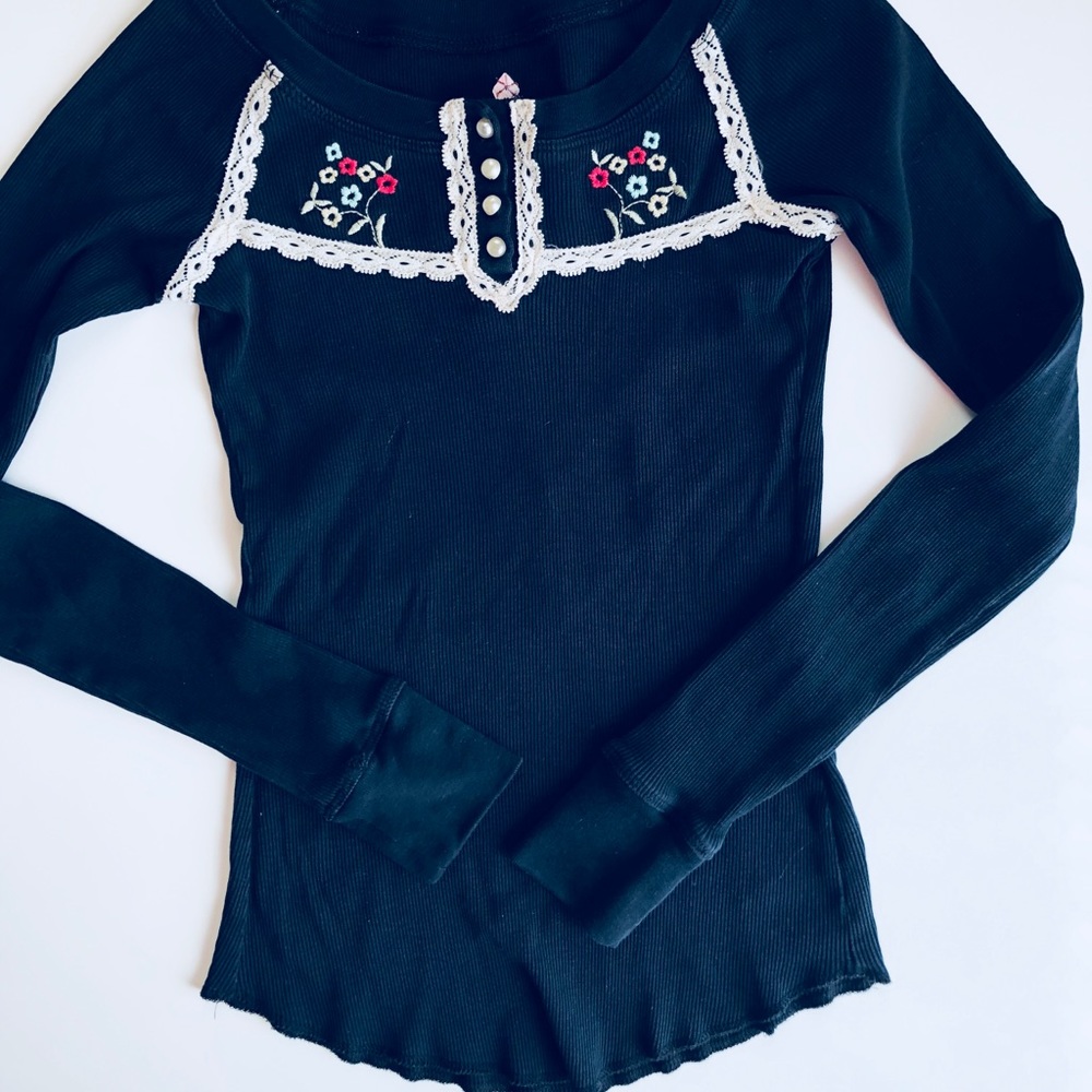 Free People Vintage Black Top